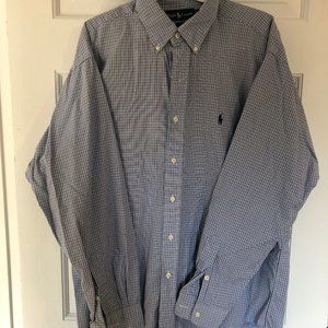 Ralph Lauren Blake button down shirt men’s large blue plaid pony logo